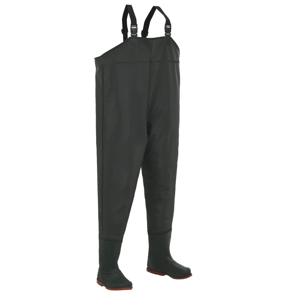 NNEVL Wading Pants with Boots Green Size 44