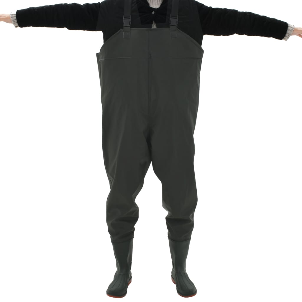 NNEVL Wading Pants with Boots Green Size 44